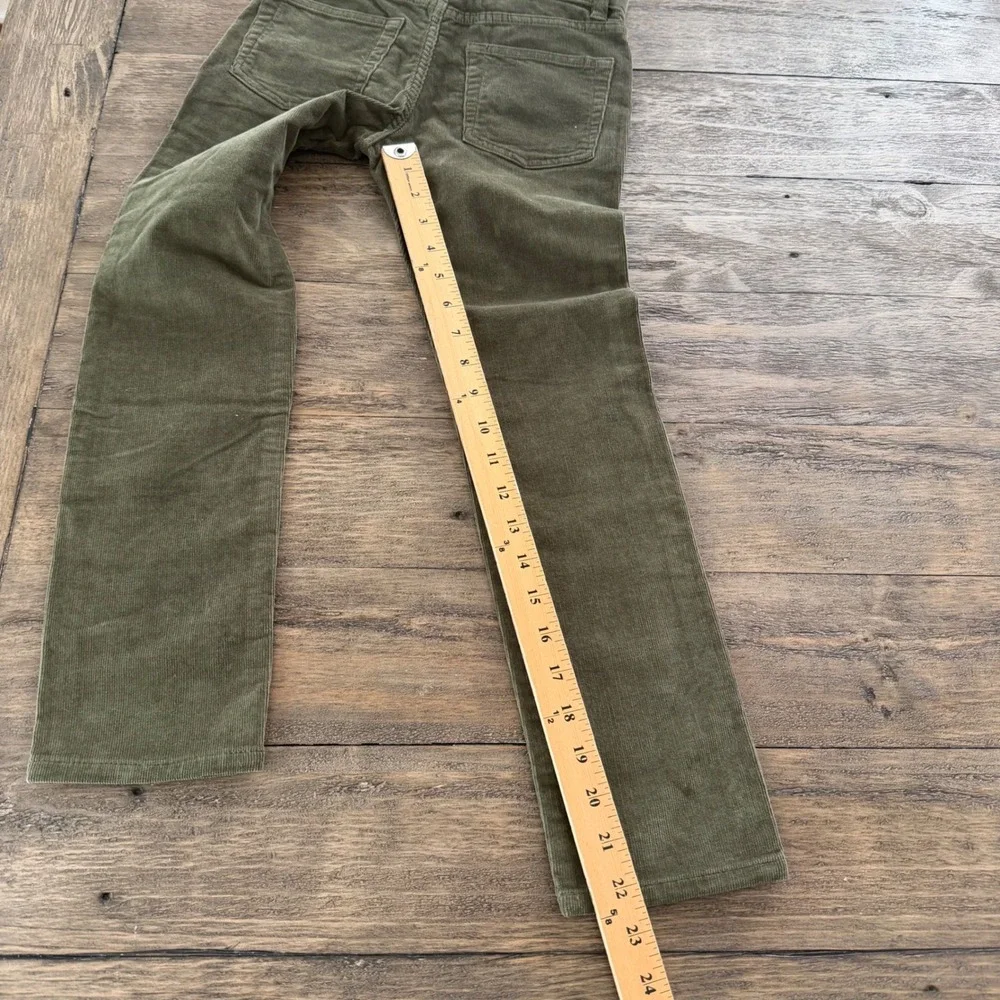 NWT Crewcuts J.Crew Boys Olive Green Straight Stretch Corduroy Pant Size 7 G7599
